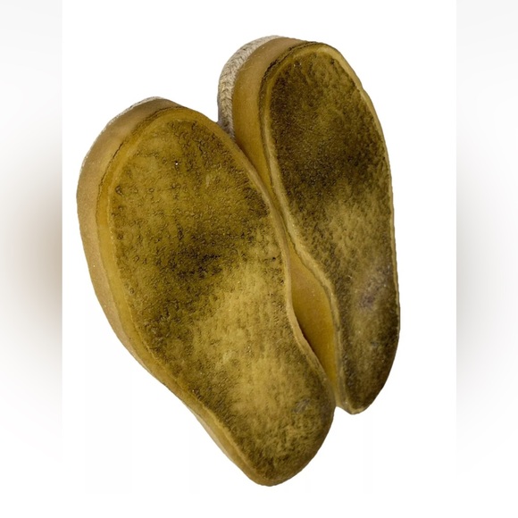 Clarks Wallabees Womens Platform Mule Suede Shoe Size 8 Cream Lace Up Bead Boho - Picture 12 of 16